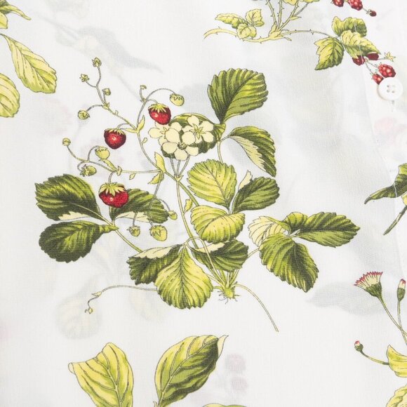 Equipment 100% Silk Blouse White Floral Botanical Print Long Sleeve Small - Picture 11 of 13